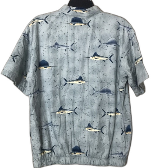 Weekender all over fish print zip up cotton lined shirt size medium - Picture 11 of 12
